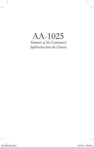AA-1025 Memoirs of the Communist Infiltration into the Church — Marie Carre