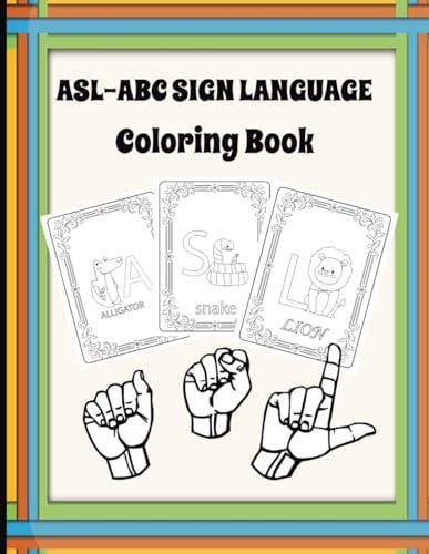 Abc Sign Language Coloring Book Asl Alphabet With Sweet Animals For Toddlers, Kids And Adults — MIYU. SUKI