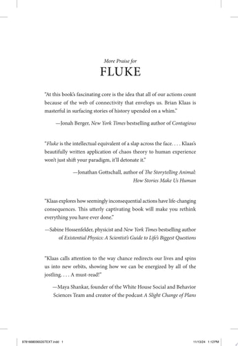 Fluke Chance, Chaos, and Why Everything We Do Matters — Brian Klaas