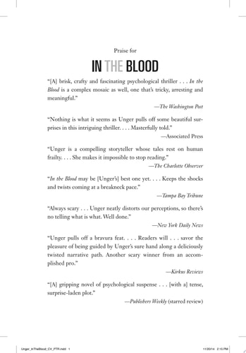 In the Blood A Novel — Lisa Unger