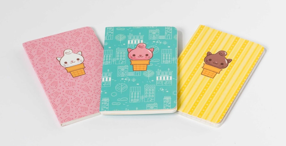 Kitty Cones Pocket Notebook Collection (Set of 3) — Ralph Cosentino