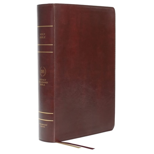 Lsb Large Print Wide Margin Paste-Down Reddish-Brown Faux Leather — Steadfast Bibles