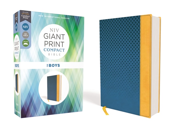NIV Giant Print Compact Bible for Boys, Blue, Red Letter Edition, Comfort Print — Zondervan
