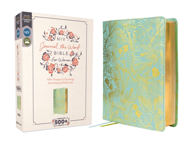 NIV, Journal the Word Bible for Women, Leathersoft, Teal, Red Letter, Comfort Print 500+ Prompts to Encourage Journaling and Reflection — Zondervan