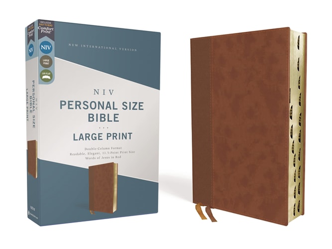 NIV Personal Size Bible Red Letter Edition [Large Print, Brown] — Zondervan