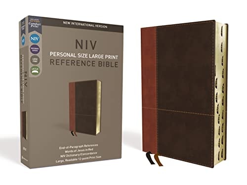 NIV Personal Size Reference Bible Indexed Red Letter Edition [Large Print, Brown] — Zondervan