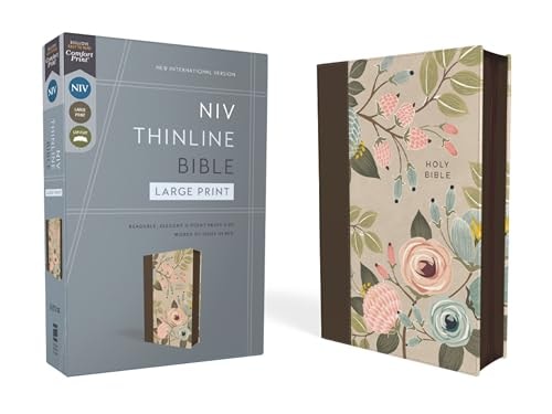 NIV, Thinline Bible, Large Print, Zippered, Red Letter, Comfort Print [Floral] — Zondervan