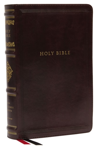 NKJV Personal Size Reference Bible, Sovereign Collection, Red Letter, Thumb Indexed, Comfort Print [Brown] — Thomas Nelson