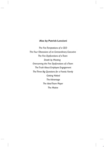 Silos, Politics and Turf Wars A Leadership Fable About Destroying the Barriers That Turn Colleagues Into Competitors — Patrick M. Lencioni