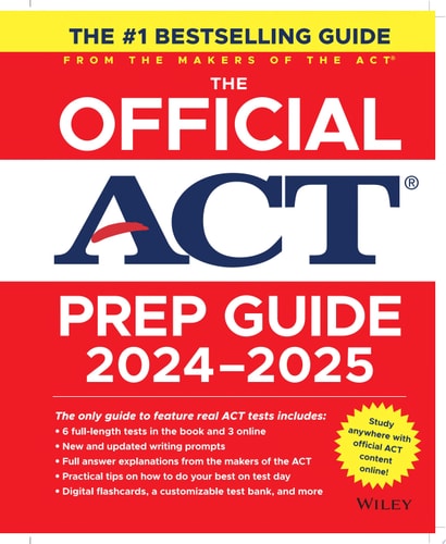 The Official ACT Prep Guide 2024-2025 Book + 9 Practice Tests + 400 Digital Flashcards + Online Course — ACT
