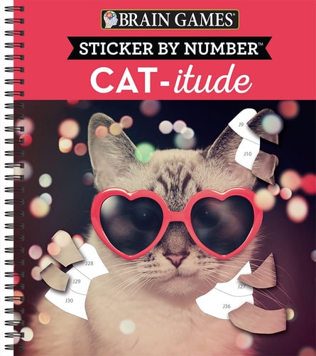 Brain Games – Sticker by Number: Cat-Itude — Publications International Ltd