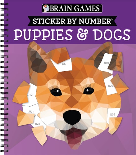 Brain Games – Sticker by Number: Puppies & Dogs – 2 Books in 1 (42 Images to Sticker) — Publications International Ltd