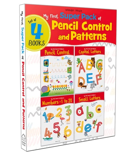 My First Super Boxset of Pencil Control and Patterns: Pack of 4 interactive activity books to practice Patterns, Numbers and Alphabet — Wonder House Books