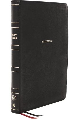 NKJV Thinline Reference Bible, Large Print, Thumb Indexed, Red Letter Edition, Comfort Print Holy Bible [Black] — Thomas Nelson