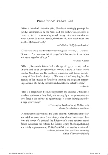 The Orpheus Clock The Search for My Family’s Art Treasures Stolen by the Nazis — Simon Goodman