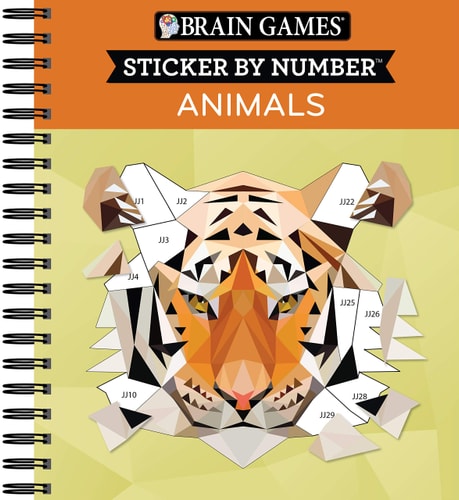 Brain Games – Sticker by Number: Animals – 2 Books in 1 (42 Images to Sticker) — Publications International Ltd