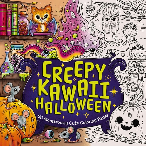 Creepy Kawaii Halloween 50 Monstrously Cute Coloring Pages — Editors of Cider Mill Press