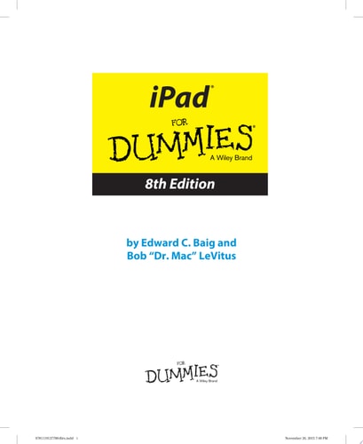 IPad For Dummies — Edward C. Baig