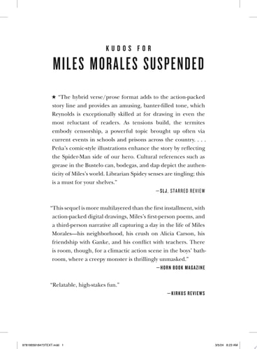 Miles Morales Suspended A Spider-Man Novel — Jason Reynolds