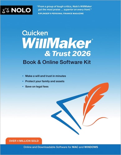 Quicken Willmaker and Trust 2026 Book and Online Software Kit — Editors Of Nolo
