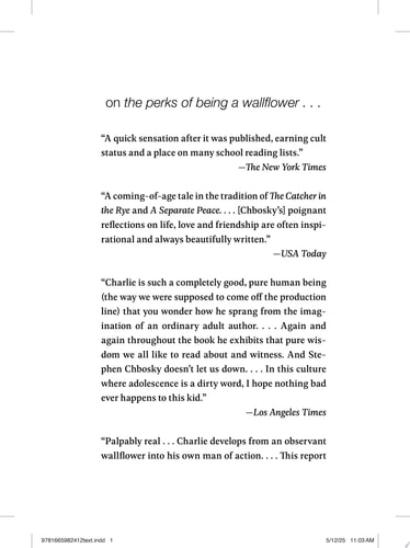 The Perks of Being a Wallflower — Stephen Chbosky