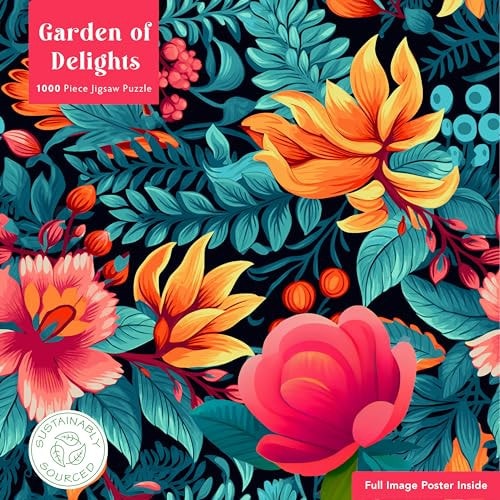Adult Sustainable Jigsaw Puzzle Garden of Delights 1000-Pieces. Ethical, Sustainable, Earth-Friendly — Flame Tree Studio (cor)
