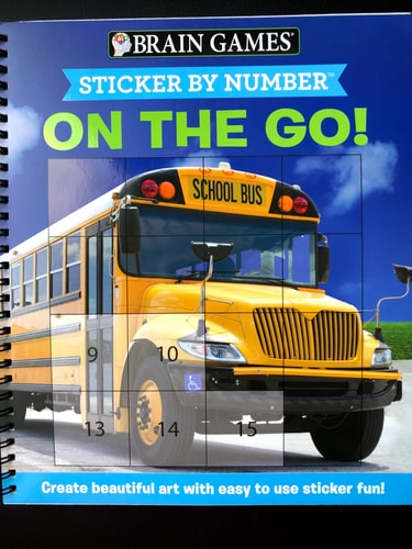 Brain Games – Sticker by Number: On the Go (Easy – Square Stickers) Create Beautiful Art with Easy to Use Sticker Fun! — Publications International Ltd