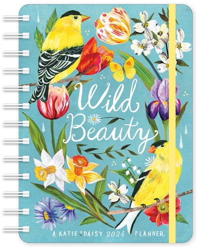 Katie Daisy 2024 Weekly Planner: Wild Beauty | Travel-Size 12-Month Calendar | Compact 5″ x 7″ | Flexible Cover, Wire-O Binding, Elastic Closure, Inner Pockets — Katie Daisy
