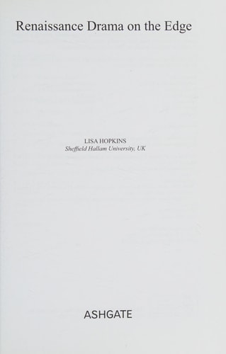 Renaissance Drama on the Edge — Lisa Hopkins