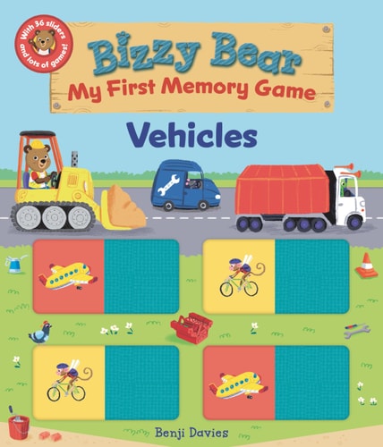 Bizzy Bear: My First Memory Game: Vehicles (Interactive Board Book about Vehicles on a Construction Site, in a City, at the Airport, and in Space for Toddlers – with Sturdy Slides) — Benji Davies