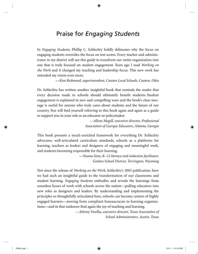 Engaging Students The Next Level of Working on the Work — Phillip C. Schlechty