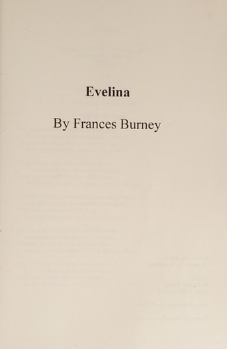 Evelina — Frances Burney