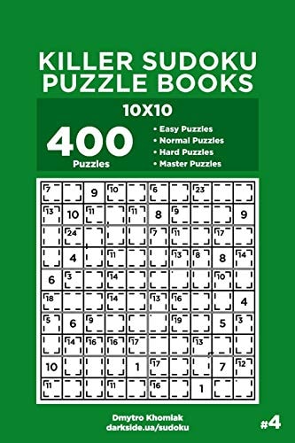 Killer Sudoku Puzzle Books – 400 Easy to Master Puzzles 10×10 (Volume 4) — Dart Veider