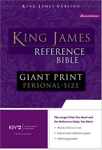 King James Reference Bible Giant Print, Bonded Leather, Burgundy, Personal-size — Zondervan