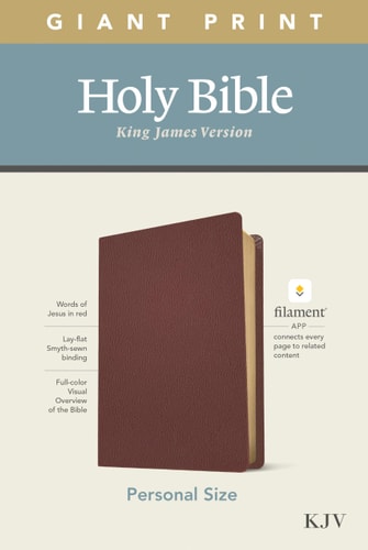 KJV Personal Size Giant Print Bible, Filament Enabled Edition (Genuine Leather, Burgundy) — Tyndale