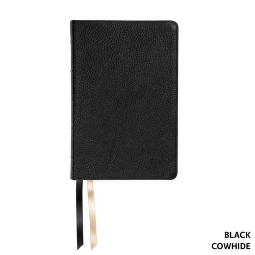 NASB Handy Size, Paste-Down Black Cowhide — Steadfast Bibles