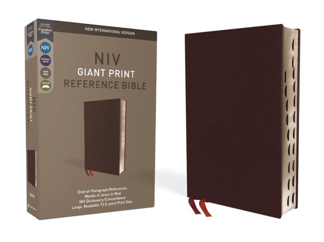 NIV Reference Bible Indexed Red Letter Edition [Giant Print, Burgundy] — Zondervan