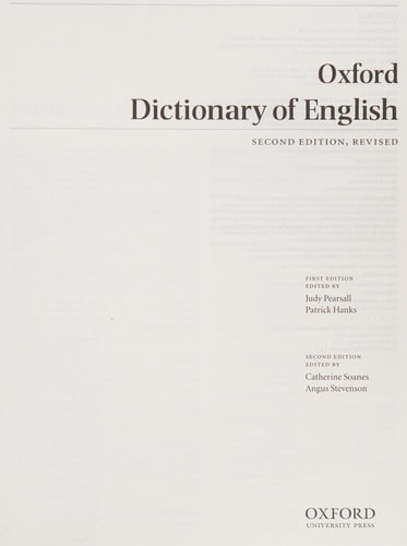 Oxford Dictionary of English 2nd EditionRevised — Varios Autores