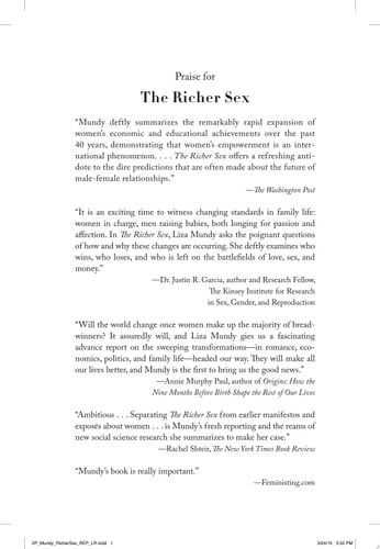The Richer Sex How the New Majority of Female Breadwinners Is Transforming Our Culture — Liza Mundy