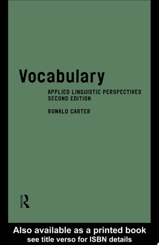Vocabulary Applied Linguistic Perspectives — Ronald Carter