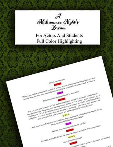 A Midsummer Night’s Dream: For Actors And Students. Full Color Highlighting For Each Part And Plenty Of Room For Notes. — Shakespeare, William