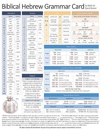 Biblical Hebrew Grammar Card — David Moster