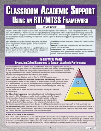 Classroom Academic Support Using an RTI/MTSS Framework — Jim Wright