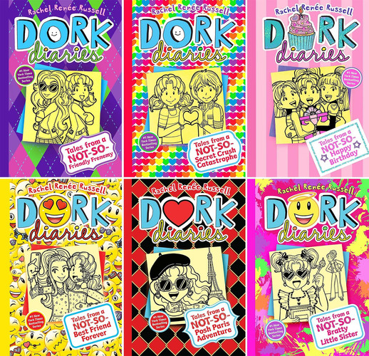 Dork Diaries Vol. 11-16, 6 Books Set, Tales from a Not-So-Friendly Frenemy, Not-So-Secret Crush Catastrophe, Not So Happy Birthday, Best Friend Forever, Posh Paris Adventurer and Bratty Little Sister — Rachel Renée Russell