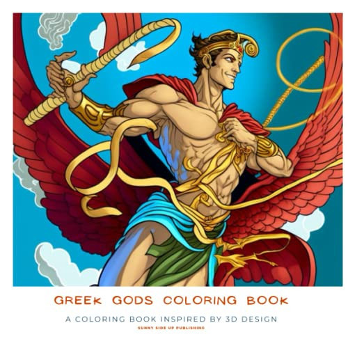 Greek Gods Adult Coloring Book A Coloring Book Inspired by 3D Design — Publishing, Sunny Side Up