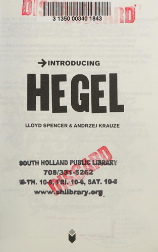 Introducing Hegel — Lloyd Spencer
