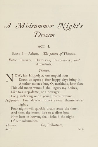 MIDSUMMER NIGHTS DREAM — Shakespeare, William.