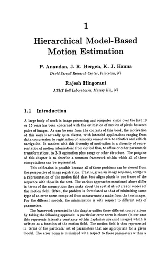 Motion Analysis and Image Sequence Processing — M. Ibrahim Sezan