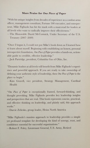 One Piece of Paper The Simple Approach to Powerful, Personal Leadership — Mike Figliuolo