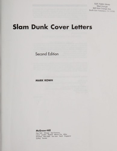 Slam Dunk Cover Letters, 2/e — Rowh, Mark